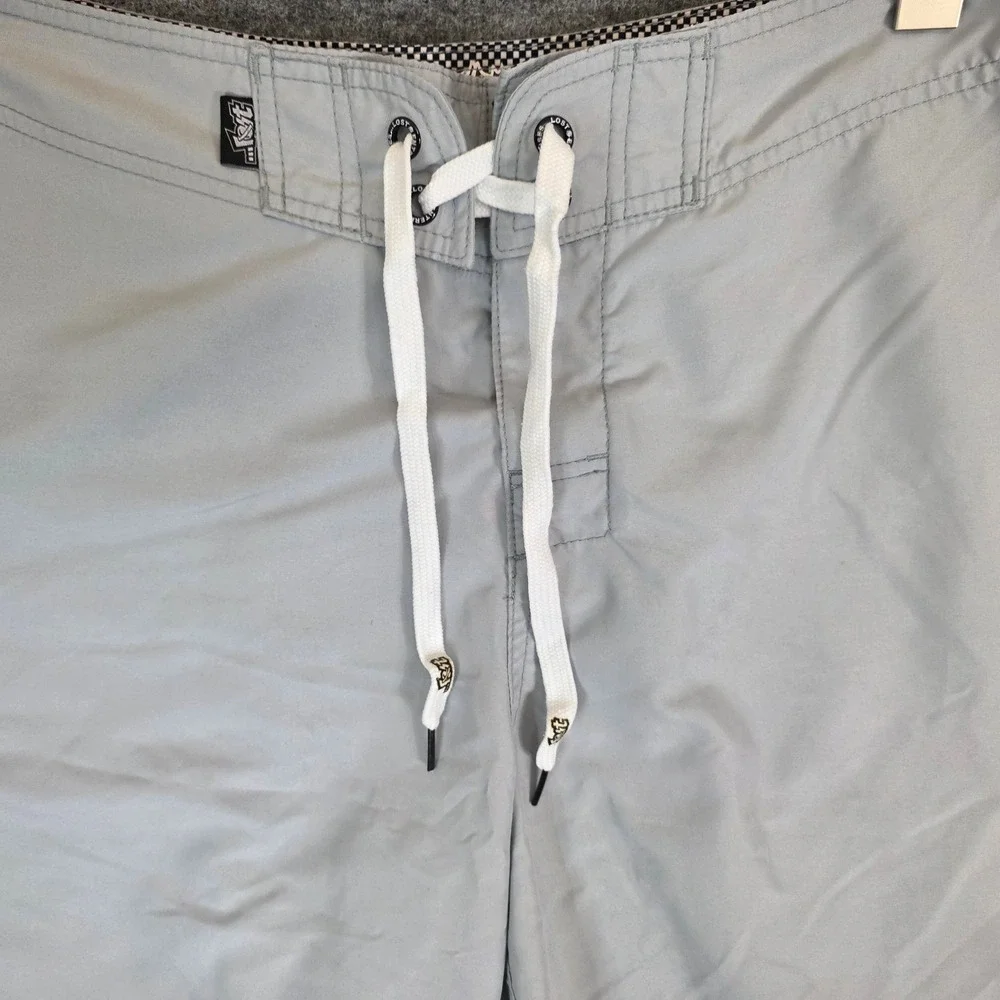 Lost Enterprise Board Shorts Mens Size 36‎ Gray Polyester Surf Swim Trunks